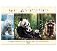 Small and large bears (Wall Calendar 2026 DIN A3 landscape), CALVENDO 12 Month Wall Calendar: Brown bear, Polar bear, Panda bear, Spectacled bear, Coati and Raccoon