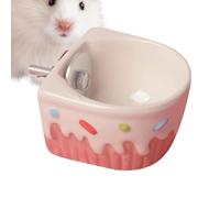 Small Animal Cage Bowl, Pet Feeder, Squirrels and Chinchillas, Easy-to-Install and Non-Slip Design, Secure Feeding Bowl for Hedgehogs, Sugar Gliders, Small Pets 6.5x6.5x4cm Pink