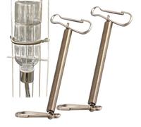 Small Animal Cage Springs - Wire Bottle Fasteners, Hamster Drinking Bottle Holders, Alloy Clips | 2 Pack Cage Replacement Accessories, Pet Water Mounts for Rabbits Guinea Pigs Rodents