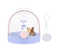 Small Animal Carrier - Travel Cage Water Bottle for Outdoor Safety, Comfortable Transport with Ventilation, Pet Carry Case for Hamster, Bunny, Bird Use, /Transparent, 10x6x6 inches