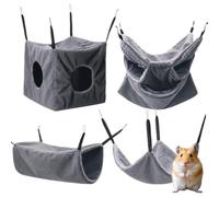Small Animal Hammocks - Warm Soft Plush Tunnel Hideaway Sleeping Bed | Washable Ferret Bed for Winter Chinchilla Squirrel Playing Resting Exploring