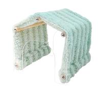 Small Animal Hide, Acrylic Door Detachable Animal Hide, Inside-Outside Cage Soft Plush House, Space-Saving Habitat Decor for Chinchilla, Hamster and Bunny, 7,87 x 7,87 x 8,07 pouces