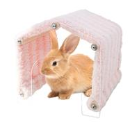 Small Animal Set, Acrylic Door Detachable, 7.87x7.87in Portable Animals Hide, Soft Plush House, Chinchilla Habitat for Hamster, Bunny, Space-Saving Cage, Indoor and Outdoor Use