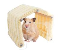 Small Animal Set, Acrylic Door Detachable, 7.87x7.87in Portable Animals Hide, Soft Plush House, Chinchilla Habitat for Hamster, Bunny, Space-Saving Cage, Indoor and Outdoor Use