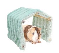 Small Animal Set, Acrylic Door Detachable, 7.87x7.87in Portable Animals Hide, Soft Plush House, Chinchilla Habitat for Hamster, Bunny, Space-Saving Cage, Indoor and Outdoor Use