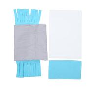 Small Animal Tassel Tunnel Nest Safe Detachable Hideout Tube House for Hamster Guinea Pig Rabbit Canvas Flannel Plastic Board 11.8 inch Length (Gris Bleu)