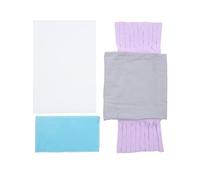 Small Animal Tassel Tunnel Nest Safe Detachable Hideout Tube House for Hamster Guinea Pig Rabbit Canvas Flannel Plastic Board 11.8 inch Length (Gris + Violet)