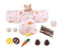 Small Animal Tunnel, Hamster Tubes Accessory, 29 x 24 x 1,5 cm, Interactive Play Tunnel, Chewing Climbing Balls, Cloth Habitat Tube, for Digging Burrowing, Cage Exercise Supply