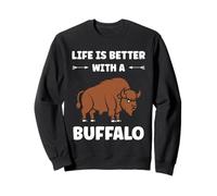 Small Animals Bison Funny Simple Life is Better with Buffalo Sweatshirt