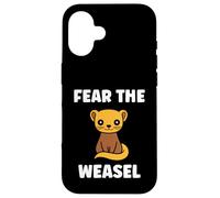 Small Animals Weasels Funny Minimalist Fear The Weasel Coque pour iPhone 16