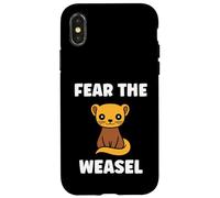 Small Animals Weasels Funny Minimalist Fear The Weasel Coque pour iPhone X/XS