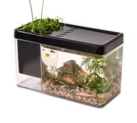 Small Aquarium Desktop - Transparent Mini Fish Tank for Betta, Shrimp &, Shatterproof Tiny Aquarium Tank for Office Desktop & Home Decor, 360° View Clear Fish Bowl