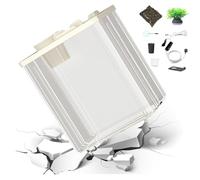 Small Aquarium with Air Pump, Modern Betta Fish Tank, Aquarium with Atmosphere Light, Fish Tank for Shrimp and Snail 22,5 x 15 x 28 cm, 8,86 x 5,91 x 11,02 in for Betta, Snail, Shrimp