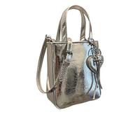 Small Back Bag - 15x6x18cm Pu épaule PU, de hobo décontracté, bourse de travail pour femmes, à main élégant | fourre-tout décontracté de voyage en plein air pour les accessoires de mode de, Silver, Se