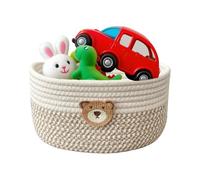Small Basket, Woven Storage Bin, Cotton Organizer Container, 9.84x7.09 Inches, Space Saving Soft Sided Design, Ideal for Towels, Clothes, Books, Dog Toys, Snacks, Laundry, Blankets, Remotes