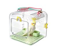 Small Bird Cage - Portable Clear Acrylic Pet Accessory | Travel Bird Carrier Cage for Macaws Parrot Sparrow Lawns Yard Patio Traveling Stressfree Travel Cage