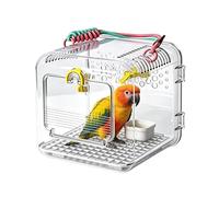 Small Bird Cage - Portable Clear Acrylic Pet Accessory | Travel Bird Carrier Cage for Macaws Parrot Sparrow Lawns Yard Patio Traveling Stressfree Travel Cage