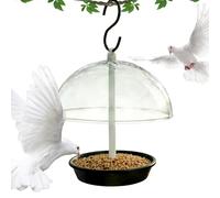 Small Bird Feeder - Metal Bird Feeder Tray with Dome | Squirrel-Proof Large Capacity Decorative for Birdwatching Feeding Deck Balcony Yard Patio Window