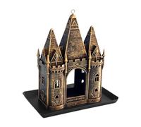 Small Bird Feeder Tray Weather-Proof Retro Castle Outdoor Feeding Station | Weather-Proof Retro Castle Bird Feeder Station Features Durable Construction To Protect Seeds Keep Wild Birds Fed Safe