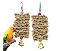 Small Bird Toys Parakeet - Jouets à mâcher d'oiseau | 2 pièces Corn Husk Natural Interactive Games | Petit Birds Toy | Pour poulet Playground extérieur intérieur patio intérieur Hamac Window Courtyard
