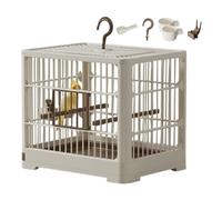 Small Bird Travel Cage - Foldable Aviary Carrier Case, Compact Bird Transport Container | Caisse de voyage ventilée avec poteau, plateau de base amovible, parfait pour utiliser des perroquets et des