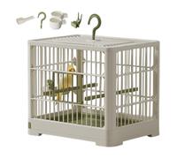 Small Bird Travel Cage - Portable Bird Container With Standing Pole Detachable Tray Hook Handle | Ideal Carrier For Parakeets Parrots Lovebirds Parrotlets Outdoor Travel Vet Visits Home Use