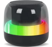 Small Bluetooth Speaker With Light, Portable Led Music Box With Fm Radio, Wireless Speaker With U Disk And Tf Card And Usb, 800Mah (Black)