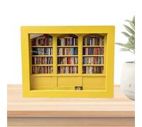 Small Bookshelf Craft - Style shaker en bois, mini support de rangement | Petite bibliothèque pour bureau de chambre ou coin d'étude, charmant jouet de gymnastique, décoration