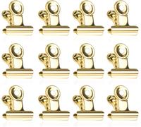 Small Bulldog Clips,50 X Binding Clips,22 Mm Metal Bulldog,Gold Hinge Clips,Binder Paper Clips For Photos,Office And Home Kitchen (Gold)