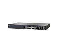 Small Business SF300-24PP - Commutateur - C3 - Géré - 24 x 10/100 (PoE+) + 2 x SFP Gigabit combiné + 2 x 10/100/1000 - de bureau, Montable sur rack -
