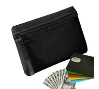 Small Change Purse - Durable Oxford Cloth, Zip Keychain Wallet, Compact Coin Pouch, Portable Toiletry Makeup Storage | Key Organizer, Travel Case For Outdoor Sports School Office, noir, Consulte la