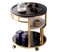 Small Coffee Table Round Side Table Sofa Table Coffee Table Set Multifunctional Small Tea Table with Ultra-Quiet Universal Pulley Groove Drainage Design for Guestroom Small Space