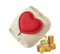 Small Coin Purse - Heart Shaped Pocket Wallet, Compact Zipper Bag for Keys Lipsticks Cards and Paper Money, Sturdy Material, Ideal for Mother Girlfriend Travel Shopping Everyday Carry