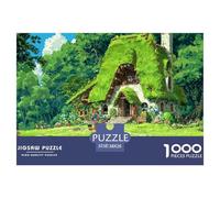 Small Cozy Cottage 1000 Pièces Carton Extra-épais Coffret De Puzzles Fantasy Cottage with A Green Roof Stimulant Et Éducatif Jeu Familial Puzzles pour Adultes Et Enfants 38x26cm/1000pcs