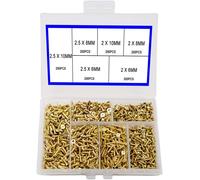 Small Cross Flat Head Screw Self Tapping Screw Cabinet Door Hinge Hinges Electronic Accessories Multifunctional DIY Micro Screw Set Gold 1200PCS