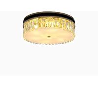 Small Crystal Chandelier Semi Flush Mount plafonnier Black Plafond Lampal Compatible avec Le Couloir Clait Salle de Bain Claign-Black-Black 40x15cm, Foyers