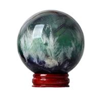 Small Crystals Sphere, Feather Fluorite Crystal Ball,Crystal Quartz Ornament for Feng Shui Divination Fortune Telling Tabletop Fountain Decoration,5~6cm