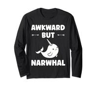 Small Cute Simple Minimalist Sea Unicorn ankward Narwhal Manche Longue