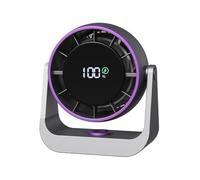 Small Desk Fan - Écran LED rechargeable, calme Cooling Portable, Personal Table Fan, Circulation d'air avec batterie longue | Compact Cooling Device For Bedroom Living Room Kitchen Office