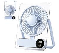 Small Desk Fan - Quiet Portable 100 Speeds 1200mAh Rechargeable Table Fans
