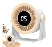 Small Desk Fan Quiet with LED Display, Abs Rechargeable Portable Air Circulator,18.7 by 10.1 by 20.7cm 5 Speed Settings for Camping Outdoor Wall Mount Use, Small Fan for Living Room and Picnic