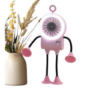 Small Desk Fan | Rechargeable Robot Shape Personal Cooler With LED Light