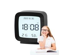 Small Digital Clocks - Noise Free Desk Clock, 7.8x4x8.3cm Table Clock for Seniors, ABS Student Clocks with Humidity Display, Room Timepiece, Bedroom Timepiece for Teens and Meditation Spaces