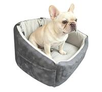 Small Dog Car Seat - Pet Booster Travel Bed with Safety Belt Anti Slip Base and Storage Pocket, Cooling Ice Silk Fabric Dog Car Seat for Small Medium Dogs and Cats