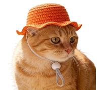 Small Dog Hat - Straw 11.5cm, Cat Bucket Hat, Funny Lightweight Pet Apparel | Breathable, Comfortable, Straw Pet Hats, Novelty Pets Hats For Summer, Holiday, Birthday, Halloween, New Year, Garden