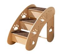 Small Dog Steps - 16x15 inch Wooden Pet Sofa Climbing Ladder, Anti-Slip Mat Triangular Structure Steps, Stable Elderly Cats Puppy Ladder | High Bed Car Chair Window Stairs for Indoor Couch Home