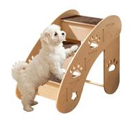 Small Dog Steps Wooden Triangular Structure with Anti-Slip Mat