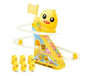 Small Ducks Climbing Toys - Electric Duck Slide Roller Coaster, Colorful Duck Roller Track with Motorized Slide for Kids, Playtime, Birthday Fun and Interactive Entertainment