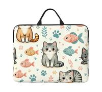 Small-Fish-Cat Housse pour ordinateur portable 14" avec fermeture éclair