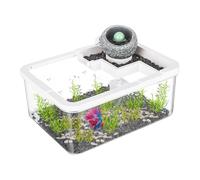 Small Fish Tank, Landscape Aquarium, USB Pump with Filter and Light, Ancient Style Desktop Display, Ideal for Turtles, Betta, Shrimp, Hospital, Bedroom 11.42x8.66x4.72 inches